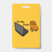 Badge Sur Mon Ordinateur Drôle Mème De Chat Orange (Avant)