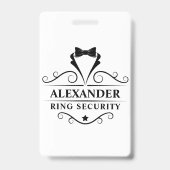 Badge Sûreté Bague de Mariage Cravate Smoking Noir  (Avant)
