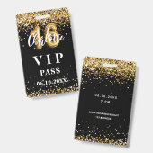 Badge Sweet 16 black or vip party pass (Front & Back)