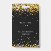 Badge Sweet 16 black or vip party pass (Back)