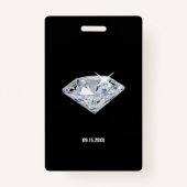 Badge Sweet 16 Diamond Black Gold VIP Pass (Dos)