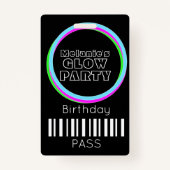 Badge Sweet 16 Neon Party Glow Birthday Pass ID (Dos)