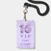 Badge Sweet 16 violet lavande vip party pass (Avant avec lanière)