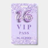 Badge Sweet 16 violet lavande vip party pass (Avant)