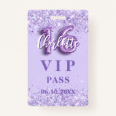 Badge Sweet 16 violet lavande vip party pass (Devant)