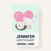 Badge Sweet Kitty Chat Dormir avec un grand coeur en arr (Devant)