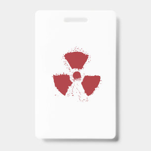 Badge Symbole d'avertissement radioactif éclaboussé