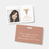 Badge Symbole de Caduceus | Copper Médicale Hospital - I (Front & Back)