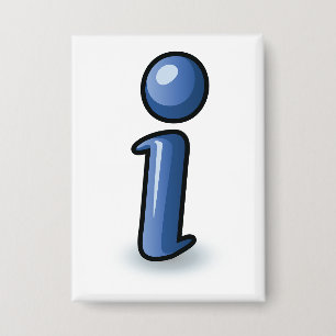 Badge Symbole d'icône d'information Bleu Glossy