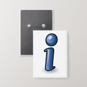 Badge Symbole d'icône d'information Bleu Glossy (Recto/Verso)