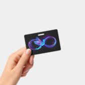 Badge Symbole d'infini néon avec colibri brillant (À main)