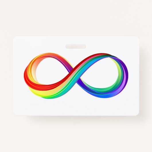 Badge Symbole d'infinité arc-en-ciel stratifié (Devant)
