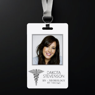 Badge Symbole du caducée   Photo d'hôpital médical argen
