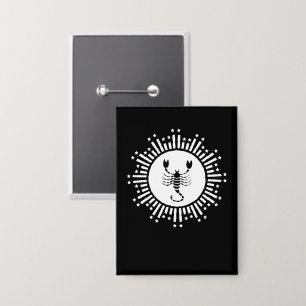 Badge Symbole du zodiaque Scorpion avec explosion d'étoi