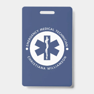 Badge Symbole EMT personnalisé Technicien Médicale d'urg