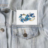 Badge Symbole infini de papillons Morpho bleus (Insitu)