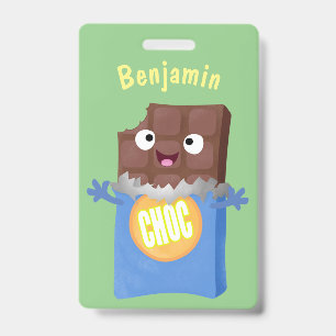 Badge Sympa chocolat chocolat bonbon bar personnage de d
