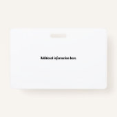 Badge Syndrome de Tourettes d'alerte Médicale modifiable (Dos)