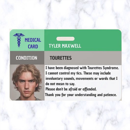 Badge Syndrome de Tourettes d'alerte Médicale modifiable