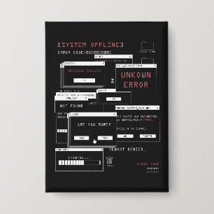 Badge Système Hors Ligne - Design Techno-Brutaliste