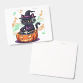 Badge T-Shirt Oversized Halloween chat Dj (Avant & arrière)