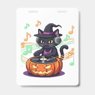 Badge T-Shirt Oversized Halloween chat Dj