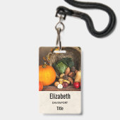 Badge Table du Chef Rustique Récolte Abondante (Arrière avec lanière)
