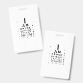 Badge Tableau d'acuité visuelle ivre flou (Avant & arrière)