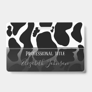 Badge Taches de vache noir et blanc simple Animal