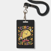 Badge Taco dansant drôle de fête Cinco De Mayo (Avant avec lanière)