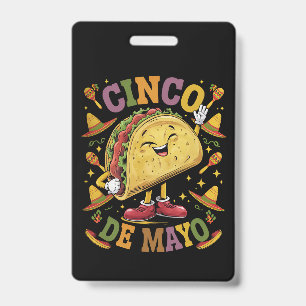Badge Taco dansant drôle de fête Cinco De Mayo