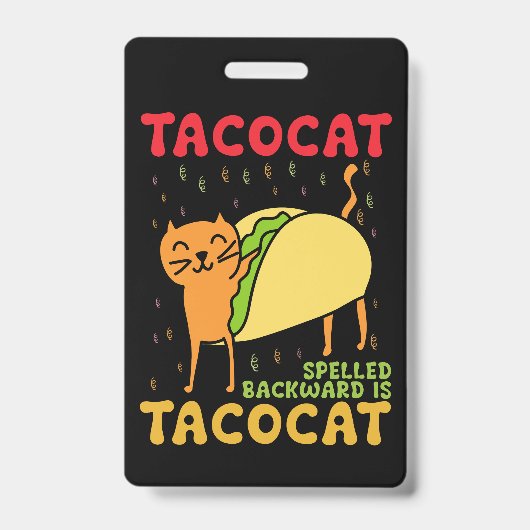 Badge Tacocat épelé à l'envers Tacos Chats Cinco De Mayo (Avant)