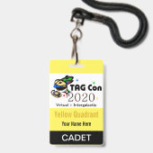 Badge TAG Con 2020 - Quadrant Jaune - Cadet (Avant avec lanière)