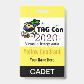 Badge TAG Con 2020 - Quadrant Jaune - Cadet (Arrière)