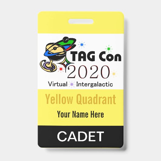 Badge TAG Con 2020 - Quadrant Jaune - Cadet (Avant)