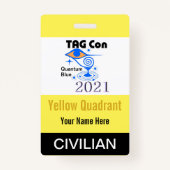 Badge TAG Con 2021 - Quadrant Jaune - Insigne civil (Devant)