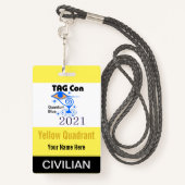 Badge TAG Con 2021 - Quadrant Jaune - Insigne civil (Derrière avec lanière)