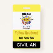 Badge TAG Con 2022 - Quadrant Jaune - Insigne civil (Devant)