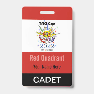 Badge TAG Con 2022 - Quadrant Rouge - Insigne de Cadet