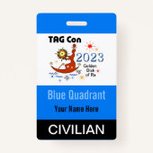 Badge TAG Con 2023 - Quadrant Bleu - Insigne civil (Dos)