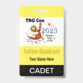 Badge TAG Con 2023 - Quadrant Jaune - Insigne Cadet (Arrière)