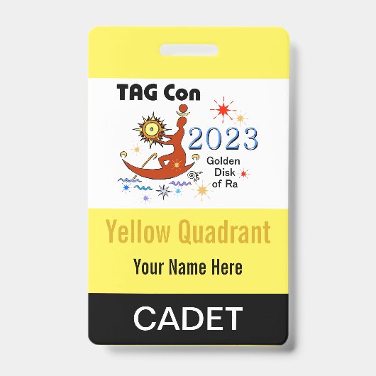 Badge TAG Con 2023 - Quadrant Jaune - Insigne Cadet (Avant)
