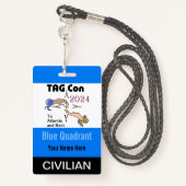 Badge TAG Con 2024 - Quadrant Bleu - Insigne civil (Derrière avec lanière)