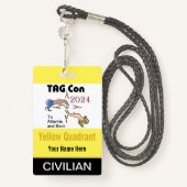 Badge TAG Con 2024 - Quadrant Jaune - Insigne civil (Derrière avec lanière)
