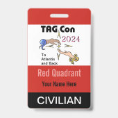 Badge TAG Con 2024 - Quadrant rouge - Insigne civil (Arrière)