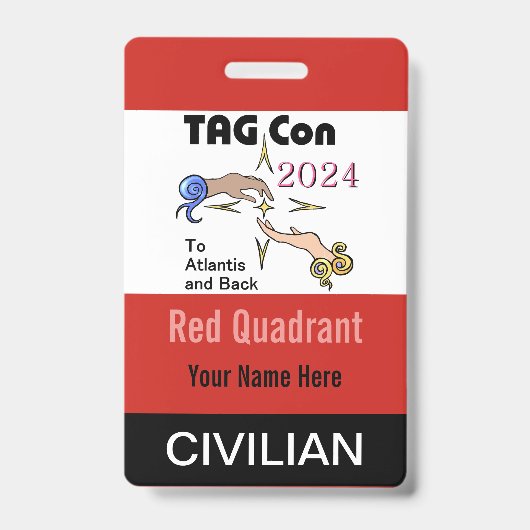 Badge TAG Con 2024 - Quadrant rouge - Insigne civil (Avant)