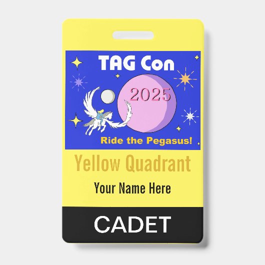 Badge TAG Con 2025 - Quadrant Jaune - Insigne Cadet (Avant)