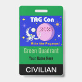 Badge TAG Con 2025 - Quadrant Vert - Insigne civil (Arrière)
