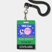 Badge TAG Con 2025 - Quadrant Vert - Insigne civil (Arrière avec lanière)