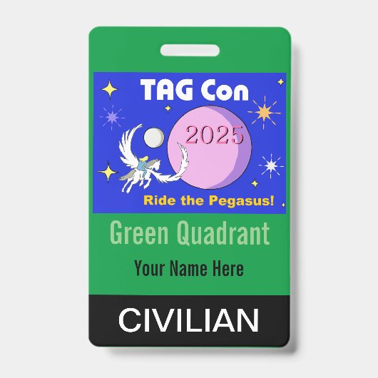 Badge TAG Con 2025 - Quadrant Vert - Insigne civil (Avant)